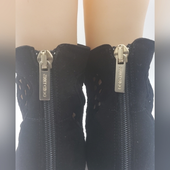 705- Jimmy Choo Women's Detroit Suede Peep Toe Open Bootie Made in Italy Sz 7.5 - Picture 7 of 13